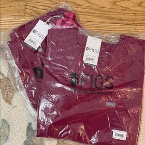 Figs Maroon Scrub Set Catarina top and Jogger